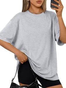 Camiseta Holgada de Manga Corta con Cuello Redondo para Mujer, 100% Algodón Jersey, Transpirable, para Todas las Temporadas - Product Image 6