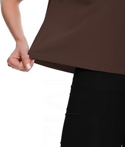 Women's Brown Crew Neck <b>Cropped</b> T-Shirt Knitted Solid Color Workout Short Sleeve <b>Top</b> - Product Image 3