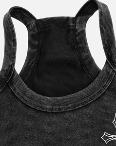 XL Size Women's Black Knitted Tank <b>Top</b> Gothic <b>Cross</b> Print Scoop Neck Breathable Regular Length Solid Color Front Logo 2026 Sale - Product Image 3