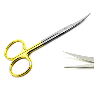 Juego de 2 Tijeras Quirúrgicas Dentales Manuales de Acero Inoxidable, Rectas y Curvas, Tipo TC - Product Image 3