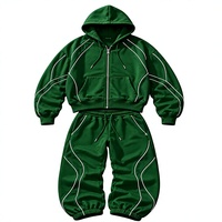Survêtement d'hiver 100 % coton pour hommes, impression en relief, streetwear, marque privée, faible MOQ, USA, vente en gros OEM