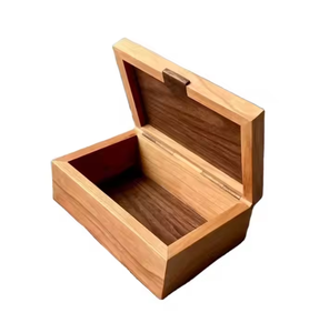 Crescent Crafts Luxurious Wooden Storage <b>Box</b> Solid Wood Rectangle <b>Keepsake</b> for Rings and Jewelry Square Pattern Carton Packed - Product Image 1