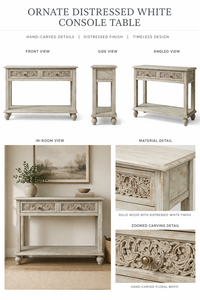 Most Demanded Hand Carved Solid Wood 2 Drawer <b>Console</b> <b>Table</b> with Lower Shelf for Living Room Available for Wholesale Supply - Product Image 5