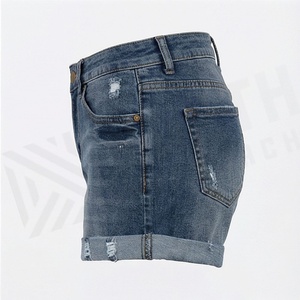 Best <b>Material</b> Women <b>Denim</b> Shorts High Waist Customized Color For Street Wear Summer Casual Trendy Fashion Bottoms Style - Product Image 3