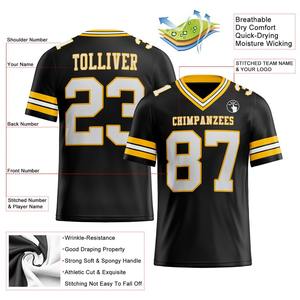Custom FootballJerseyPremium Quality Soccer Uniform|EM&ODM ManufacturerShips Free Custom <b>Black</b> <b>White</b>-Gold Authentic <b>Football</b> - Product Image 2