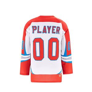 Maillot de hockey sur glace vintage personnalisable, grande taille, col en V, vêtements de sport, broderie sergé, service OEM, couleur personnalisée, protection UV - Product Image 4