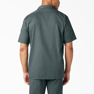 Conjunto de Ropa de Trabajo Unisex de Color Sólido, Camisa de Manga Corta y Pantalones de Viscosa/Poliéster, Transpirable, Ecológico, de Secado Rápido, Estilo Casual de Primavera - Product Image 4