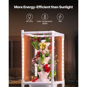 Sistema di Coltivazione Idroponica Verticale a 6 Livelli con 30 Cialde, Giardino Idroponico Domestico con Luce, Pompa d'Acqua, Aeroponica e Batteria Intelligente da 6000mAh - Product Image 3