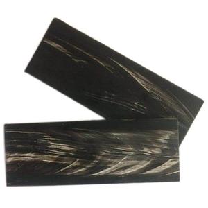 Escamas de cuerno de búfalo negro, mango de cuchillo de alto contraste, material de cuerno rayado para cuchillos, ementas de mango para cuchillos de caza - Product Image 1