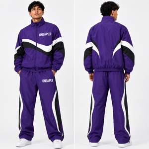 Men's Purple Nylon Tracksuit Set Windbreaker Jacket Sports <b>Pants</b> Two Piece Tracksuit Training Streetwear Wholesale - Product Image 2