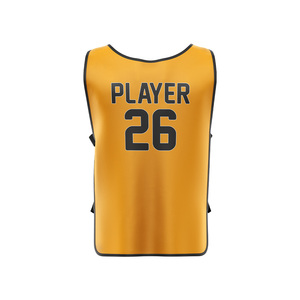 Custom Player Name Yellow Sleeveless Mesh Practice <b>Bib</b> Breathable Polyester Vest Unisex Adult's All Seasons Football <b>Bib</b> - Product Image 2