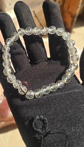 8 MM White Round Shape Moissanite <b>Bracelet</b> Gift For Her / Him - Product Image 4