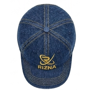 Gorra de Béisbol RIZNA de Mezclilla Twill, 6 Paneles, Ajustable, Unisex, Estilo Casual Vintage, Lavada, con Logotipo Bordado en 3D en el Panel Frontal, Azul, Algodón, Metal - Product Image 5