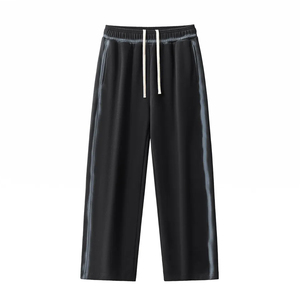 กางเกงวอร์มทรงตรงสไตล์สตรีท ล้างสีแบบแอซิด 350GSM ผ้าฟลีซ มีเชือกผูก เอวสม็อค พิมพ์ลายลำลอง สำหรับผู้ชาย เหมาะกับกิจกรรมกลางแจ้งและเล่นกีฬา - Product Image 1