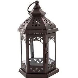 Lanterne rustique unique en métal et verre avec finition dorée brillante, lanternes à bougies en métal pour la décoration extérieure de la maison, personnalisables - Product Image 3