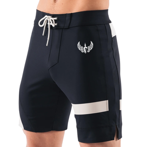 Shorts de Playa para Hombre, Color Azul Marino y Blanco, de Secado Rápido, con Cordón Ajustable, para Surf y Natación, Ropa Deportiva Acuática Premium - Product Image 3