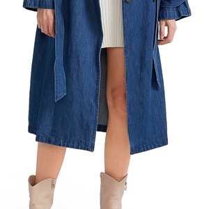 Nouveau manteau long d'hiver doux et chaud de luxe pour femmes, élégant kimono long, col à revers, véritable fourrure de renard, manteau en cachemire et laine pour femmes avec ceinture - Product Image 6