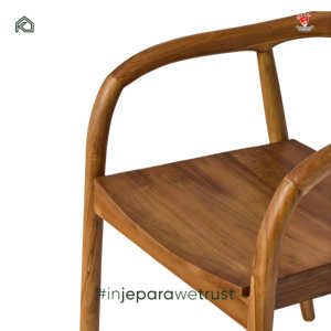 Premium Indonesian Teak <b>Wood</b> <b>Armchair</b> Contemporary Curved Wooden Dining Chair for Hotel Restaurant Resort - Product Image 2