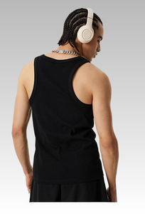 Camiseta sin Mangas para Hombre, Cuello Redondo, Tejida, Color Blanco, Estilo Casual, Material de Algodón Teñido Liso - Product Image 3