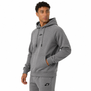 Sudaderas con Capucha para Hombre de Alta Calidad, Color Gris Jaspeado, Mezcla de Algodón y Felpa, Manga Raglán, Corte Holgado, Estilo Urbano, Logotipo Personalizado - Product Image 2
