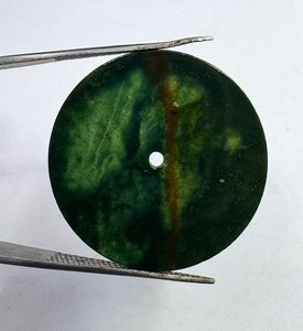 Cadran de montre en pierre précieuse sanguine naturelle 32 mm x 1,50 mm vert foncé rond personnalisable, cadran de montre de luxe - Product Image 2