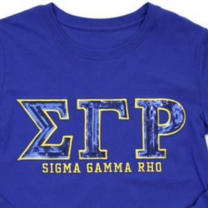Camiseta de Manga Larga Sigma Gamma Rho, Cuello Redondo, Informal, Deportiva, Cómoda, Uniforme Deportivo Personalizado, Ropa de Equipo OEM - Product Image 3