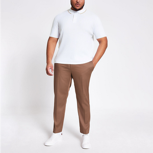 Polo de punto gofrado para hombre, manga corta, con detalles en contraste, corte regular, mezcla de algodón, tops de verano, moda masculina, suave - Product Image 2