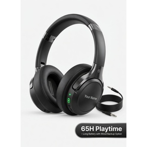 Casque sans fil supra-auriculaire pliable en gros, 65H d'autonomie, 6 modes d'égalisation, son stéréo HiFi, basses profondes, pour OEM/ODM - Product Image 2