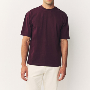 Camiseta de Cuello Redondo de Algodón de Alta Calidad OEM, Tejido de Punto Informal para Fitness, Logotipo Personalizado en la Parte Delantera, Transpirable y de Secado Rápido - Product Image 1