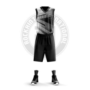 Conjunto de Uniforme de Baloncesto Listo para la Cancha, Tela de Poliéster, Acabado Liso, Ajuste Cómodo, Diseñado para Entrenamientos, Partidos y Deportes de Equipo - Product Image 1