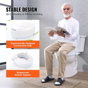 Rialzo Universale per Sedile WC da 6 Pollici, Capacità di Carico 300 Libbre, Sedile WC Rialzato con Asta a Vite Bloccabile, Attrezzatura di Sicurezza per Bagno - Product Image 5