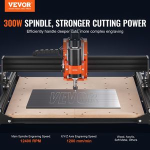 300W 3 assi GRBL controllo macchina Router CNC 1200 RPM legno acrilico MDF PVC plastica schiuma 400X400X75mm Area di lavoro incisione - Product Image 2