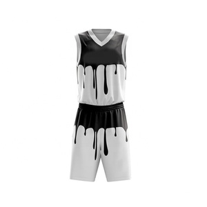Conjunto de Uniforme de Baloncesto Personalizado, Camiseta sin Mangas con Cuello en V y Pantalones Cortos de Malla para Entrenamiento y Partidos de Equipo - Product Image 1