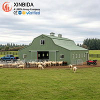 Abri pour moutons en acier galvanisé sur mesure avec toit à pignon, pour élevage de volailles et bétail, installation rapide, résistant aux intempéries