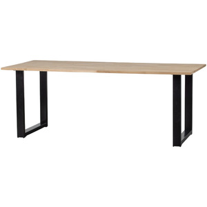 Trending Dutch Style Solid Mango Wood Top Dining <b>Table</b> with <b>Foldable</b> Black Powder Coated Base - Product Image 4