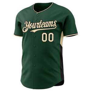 Camiseta de Béisbol Verde de Lujo, Malla Transpirable, Ropa Deportiva, Logotipo del Equipo Personalizado, Nombre y Número, Manga Corta, Cuello en V - Product Image 2