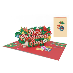 Carte de vœux 3D pop-up artisanale en gros « Meilleur Noël de tous les temps » avec enveloppe, carte de vœux artisanale pour Noël - Product Image 3