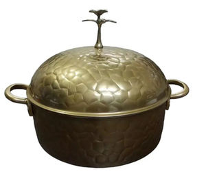 Casserole de service faite à la main de haute qualité avec finition dorée en métal personnalisée Chauffe-plat de luxe pour restaurant - Product Image 6