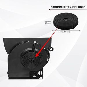 Cappa aspirante sottopensile a 3 velocità in acciaio inossidabile per cucina, 230 CFM - Product Image 3