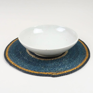 Best Selling Wholesale Sustainable Handwoven Braided Seagrass Navy Blue Round Placemat Dining <b>Table</b> <b>Mat</b> Bulk Restaurant Decor - Product Image 3
