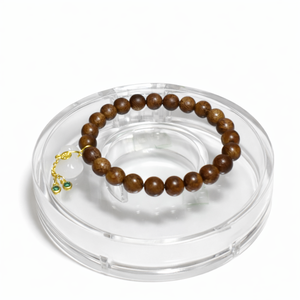 Bracelet en bois de santal chaud avec breloques en jade mélangé - Product Image 5