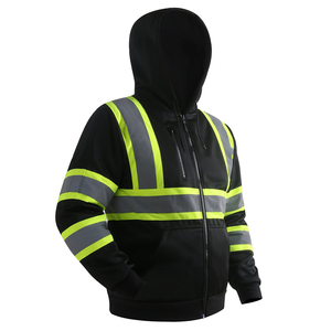 100% Polyester <b>Hi</b> <b>Vis</b> Pullover <b>Hoodie</b> Reflective Safety Security Work Wear Construction <b>Hoodie</b> In Solid Color - Product Image 2