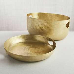 Zig Zag Metal <b>Serving</b> Tray <b>Set</b> Handmade Polished Vintage Style <b>Dishes</b> & Plates - Product Image 5