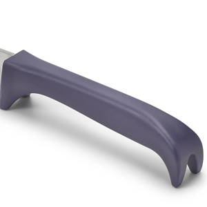 Couteaux de cuisine dentelés en acier inoxydable avec manche ergonomique incurvé violet, lame de coupe tranchante pour pain, tomates, fruits - Product Image 5