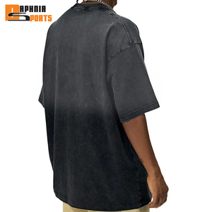 Custom Men's Vintage Streetwear Oversize <b>Tshirt</b> Wholesale Pure Cotton Heavy Acid Washed Drop Shoulder Sleeve Knitted Fabric - Product Image 3