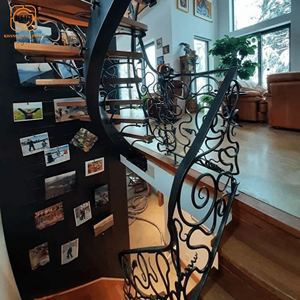 Rampe d'escalier décorative en fer forgé KHP, intérieur/extérieur, haute qualité, durable, fabriquée au Vietnam, facile à installer, pour maisons modernes. - Product Image 5