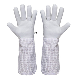 Gants d'apiculture professionnels en cuir de chèvre avec manchette longue ventilée en maille respirante, résistants aux piqûres, pour apiculteurs (vente en gros) - Product Image 5