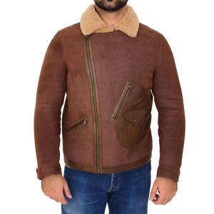 High Quality Men's Raf B3 Aviator Sheep Skin Leather Bomber Winter Flying <b>Pilot</b> <b>Jacket</b> Coat Made By Wings Traders - Product Image 5