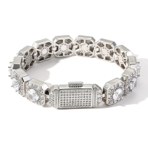 Jewelux High Quality Luxury Rhodium Plated 925 <b>Silver</b> Hip Hop Moissanite Tennis <b>Bracelet</b> Unisex Brilliant Sparkle Stones Wedding - Product Image 3