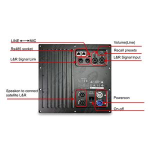 G1204 Active Plate <b>Amplifier</b> Module with Line Mic Input RS485 Control and Powercon for PA <b>Speaker</b> System - Product Image 2